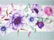 Textillux.sk - produkt Bavlnená štóla fialové kvety s pivonkou 50cm