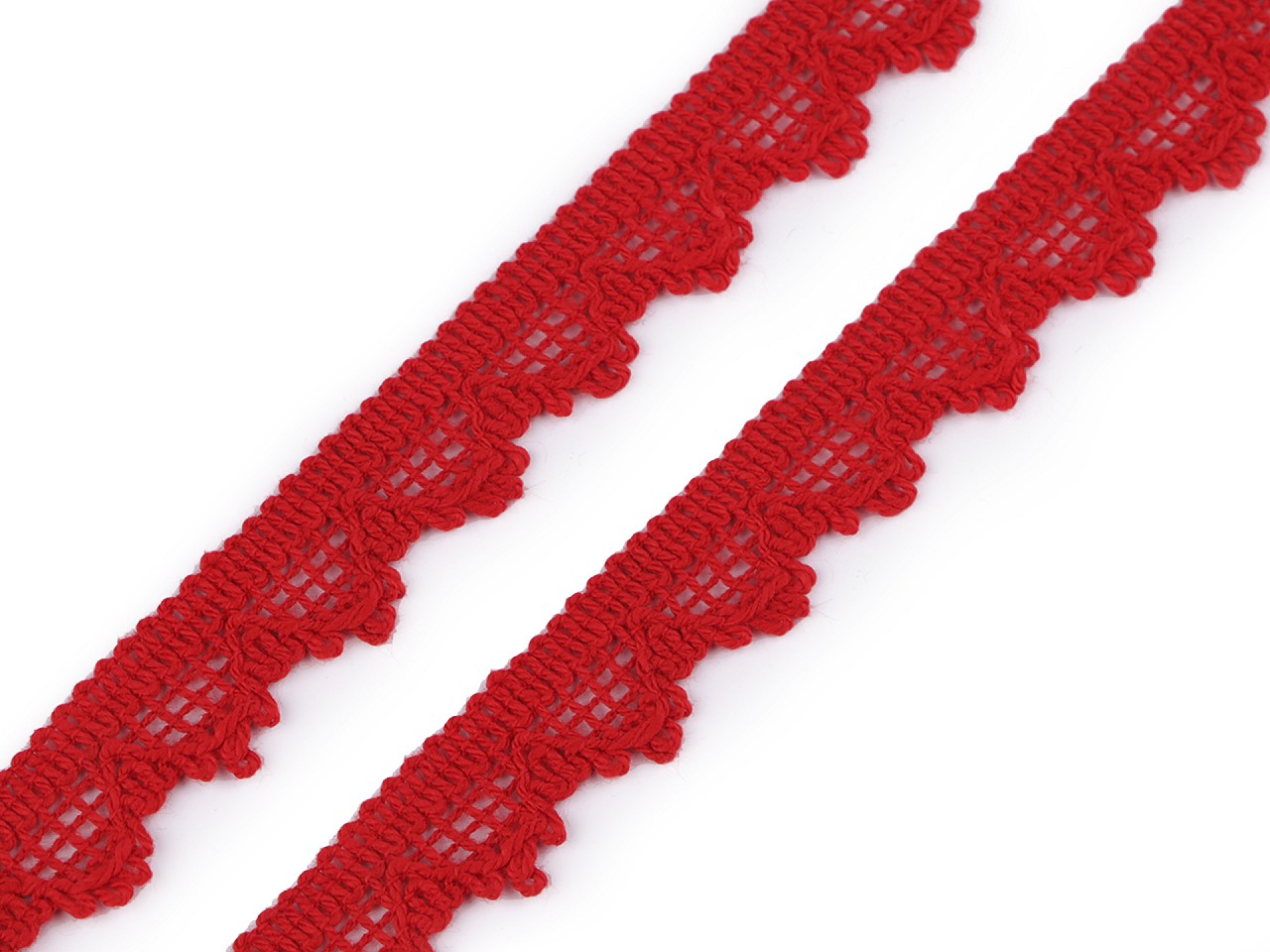 Textillux.sk - produkt Bavlnená čipka paličkovaná šírka 15 mm - 4 červená