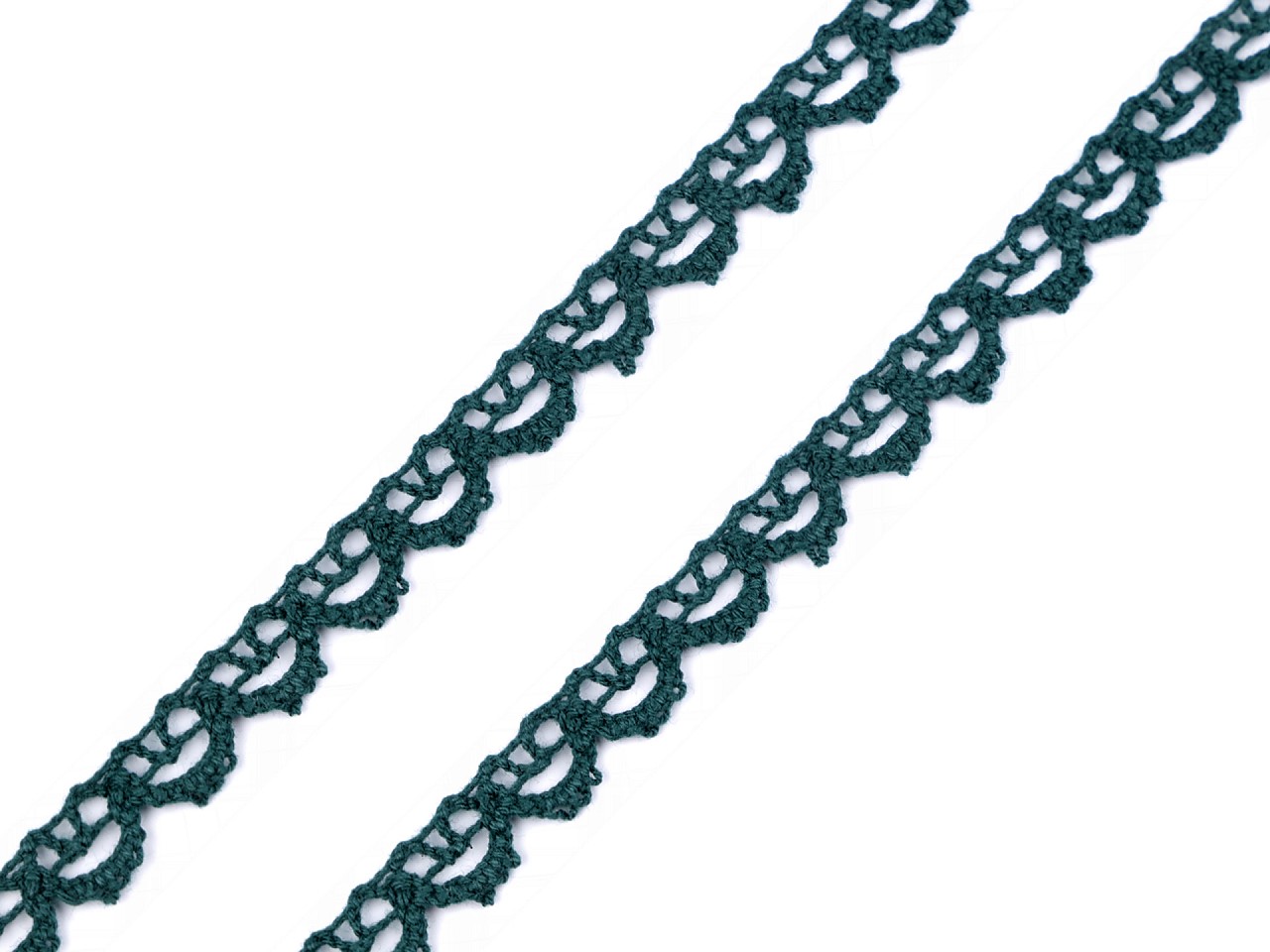 Textillux.sk - produkt Bavlnená čipka paličkovaná šírka 7 mm - 4 zelená malachitová