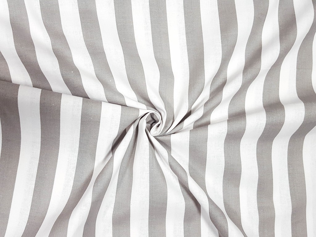 Textillux.sk - produkt Bavlnená látka pásy 25mm 150 cm - 2- šedé pásy, biela