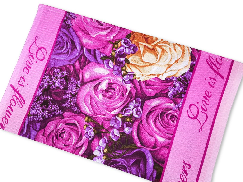 Textillux.sk - produkt Bavlnené utierky z vafľového piké 50x63cm / 2 kusy - 15- ruže Flowers