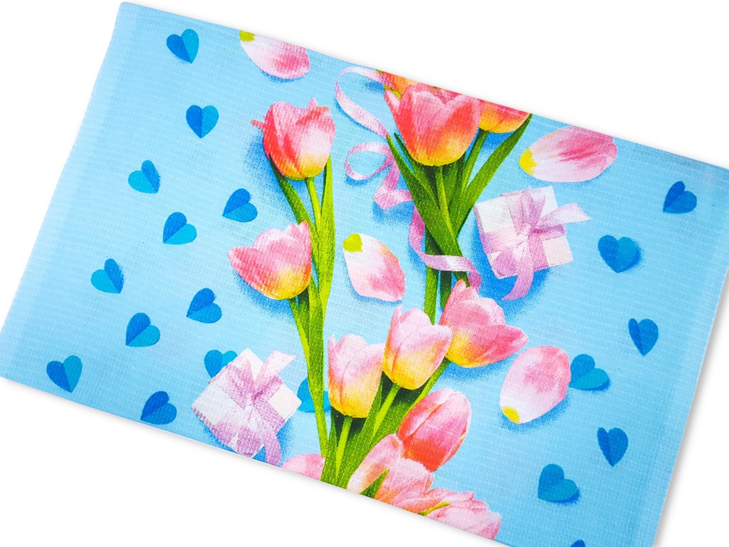 Textillux.sk - produkt Bavlnené utierky z vafľového piké 50x60cm / 2 kusy - 26- tulipány