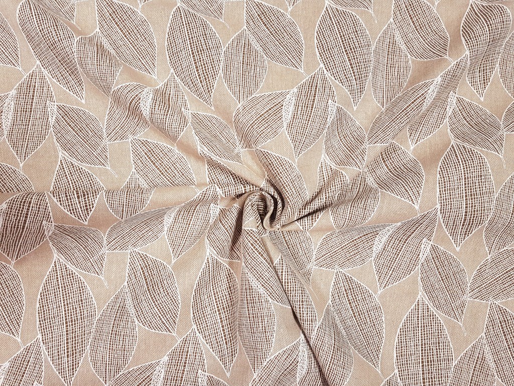 Textillux.sk - produkt Dekoračná látka hnedý list so vzorom 140 cm