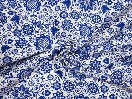 Textillux.sk - produkt Dekoračná látka modrý folklór 140 cm