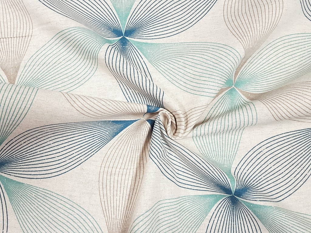 Textillux.sk - produkt Dekoračná látka pavučina v kvete 140 cm - 2- modrá pavučina v kvete, režná