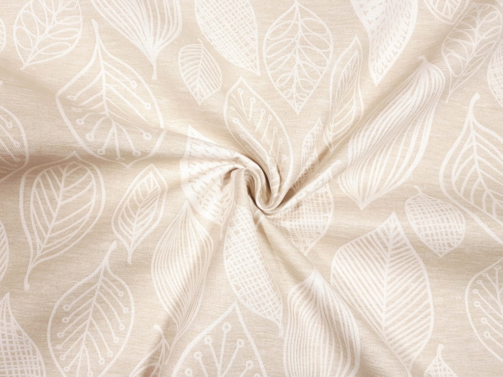 Textillux.sk - produkt Dekoračná látka veľké biele listy 140 cm