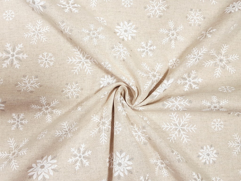 Textillux.sk - produkt Dekoračná látka vianočná vločka so striebrom 140 cm - 1- vianočná vločka so striebrom, režná