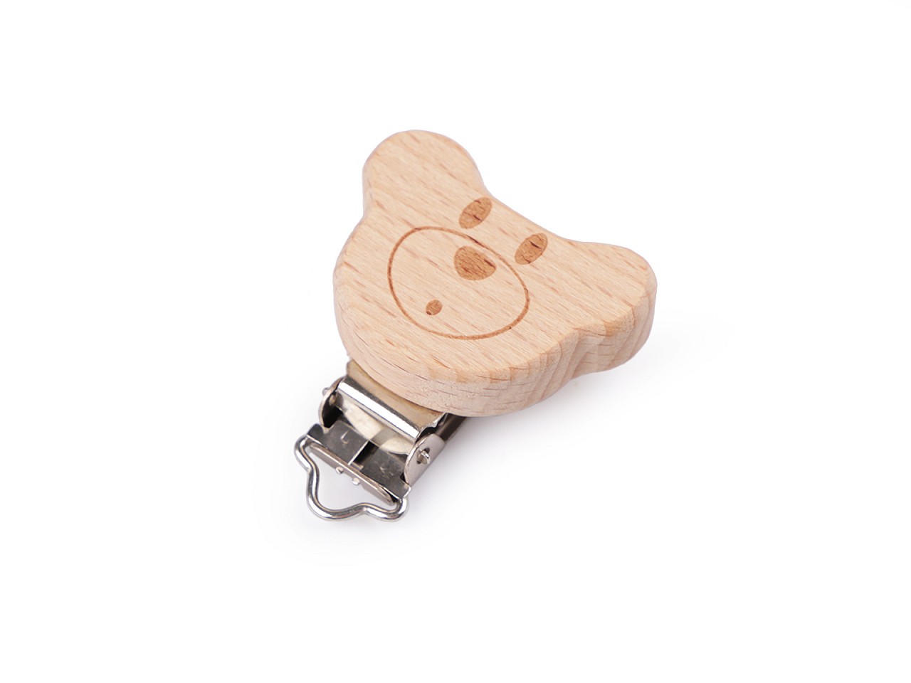 Textillux.sk - produkt Detský klip drevený medvedík, mačka