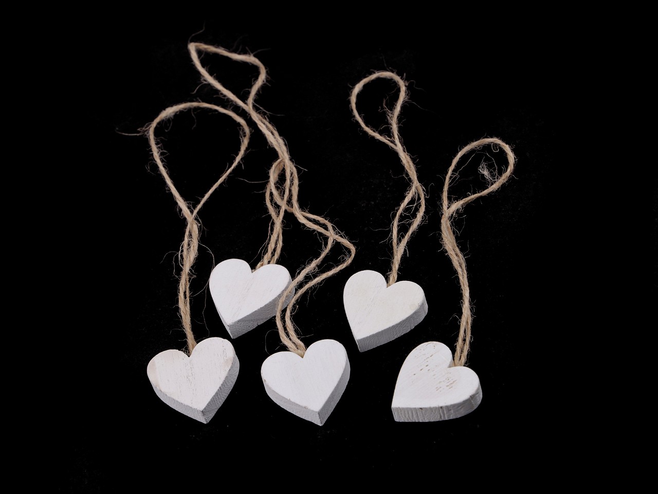 Textillux.sk - produkt Drevená dekorácia srdce s jutovým pútkom - mliečna
