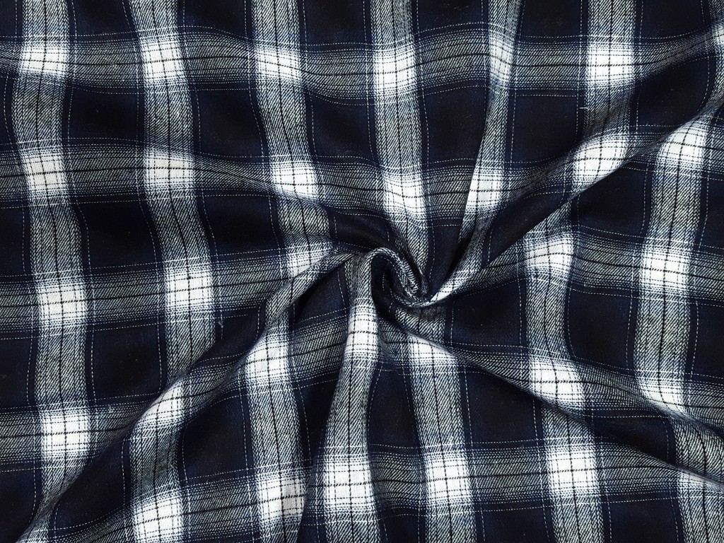 Textillux.sk - produkt Flanel čierno-modré káro  150 cm