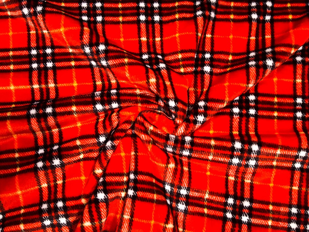 Textillux.sk - produkt Flanel fleece červené káro 150 cm