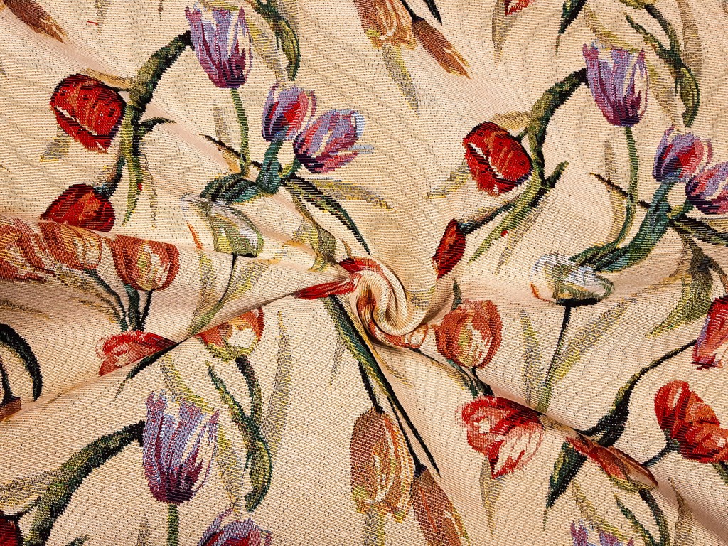 Textillux.sk - produkt Gobelínová látka tulipány 140 cm
