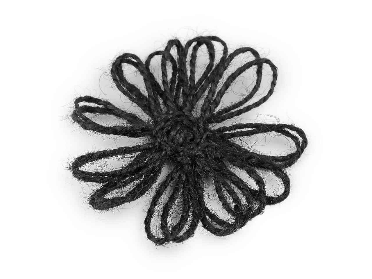 Textillux.sk - produkt Jutový kvet Ø75 mm - 3 čierna