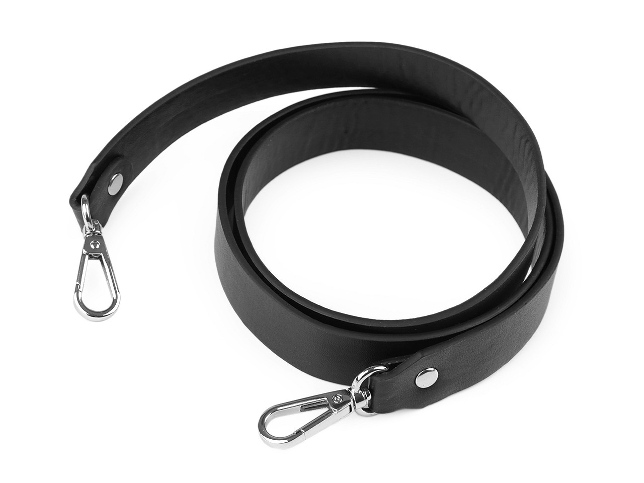 Textillux.sk - produkt Koženkový popruh / ucho s karabínami na kabelku dĺžka 108 cm - 2 čierna nikel