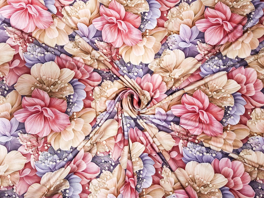 Textillux.sk - produkt Letný polyesterový úplet pastelová krása 150 cm