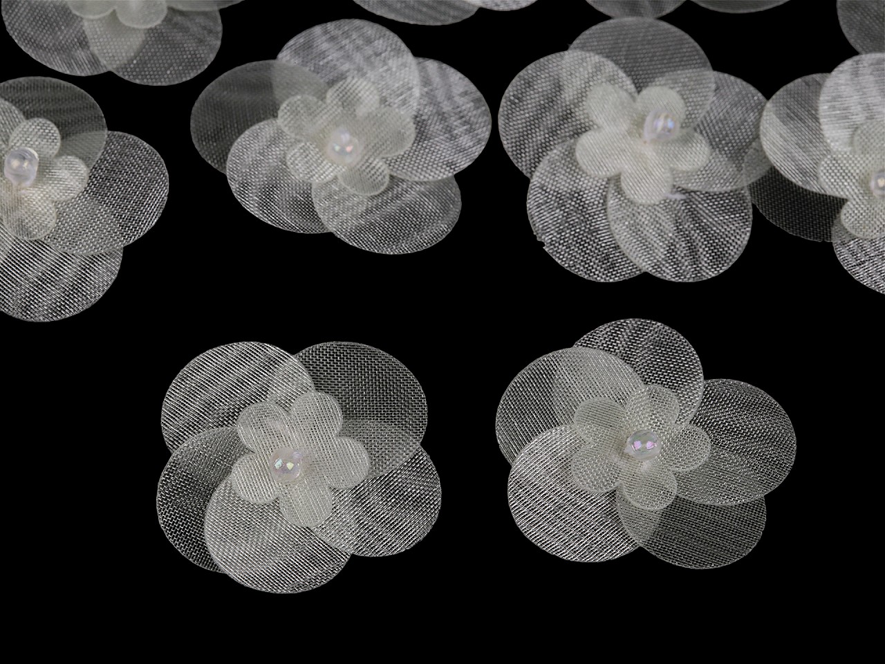 Textillux.sk - produkt Monofilový kvet s korálkou Ø25 mm