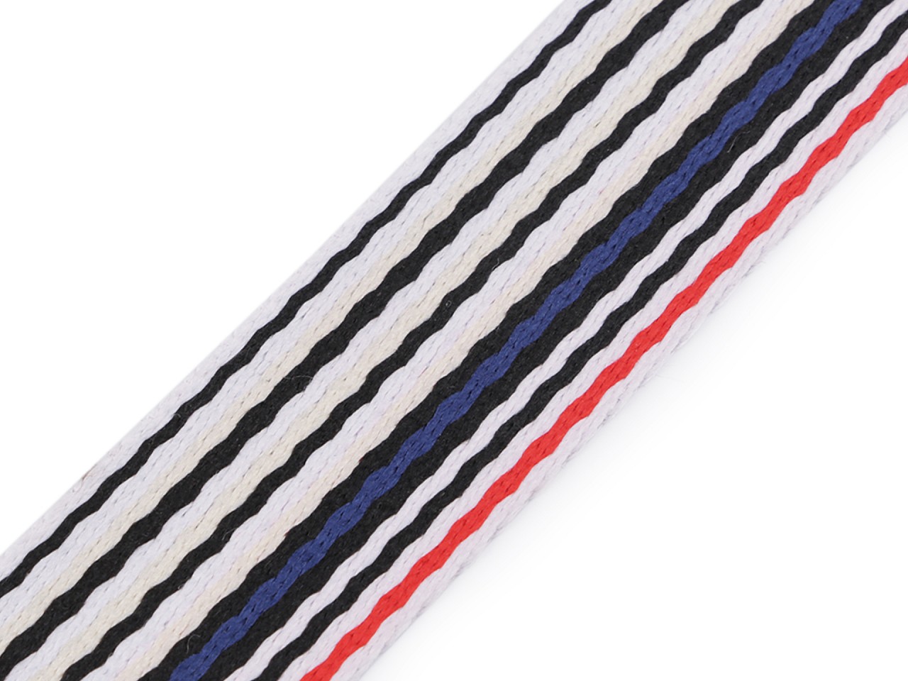 Textillux.sk - produkt Obojstranný popruh šírka 35 mm - čierno-bielo-červená modrá