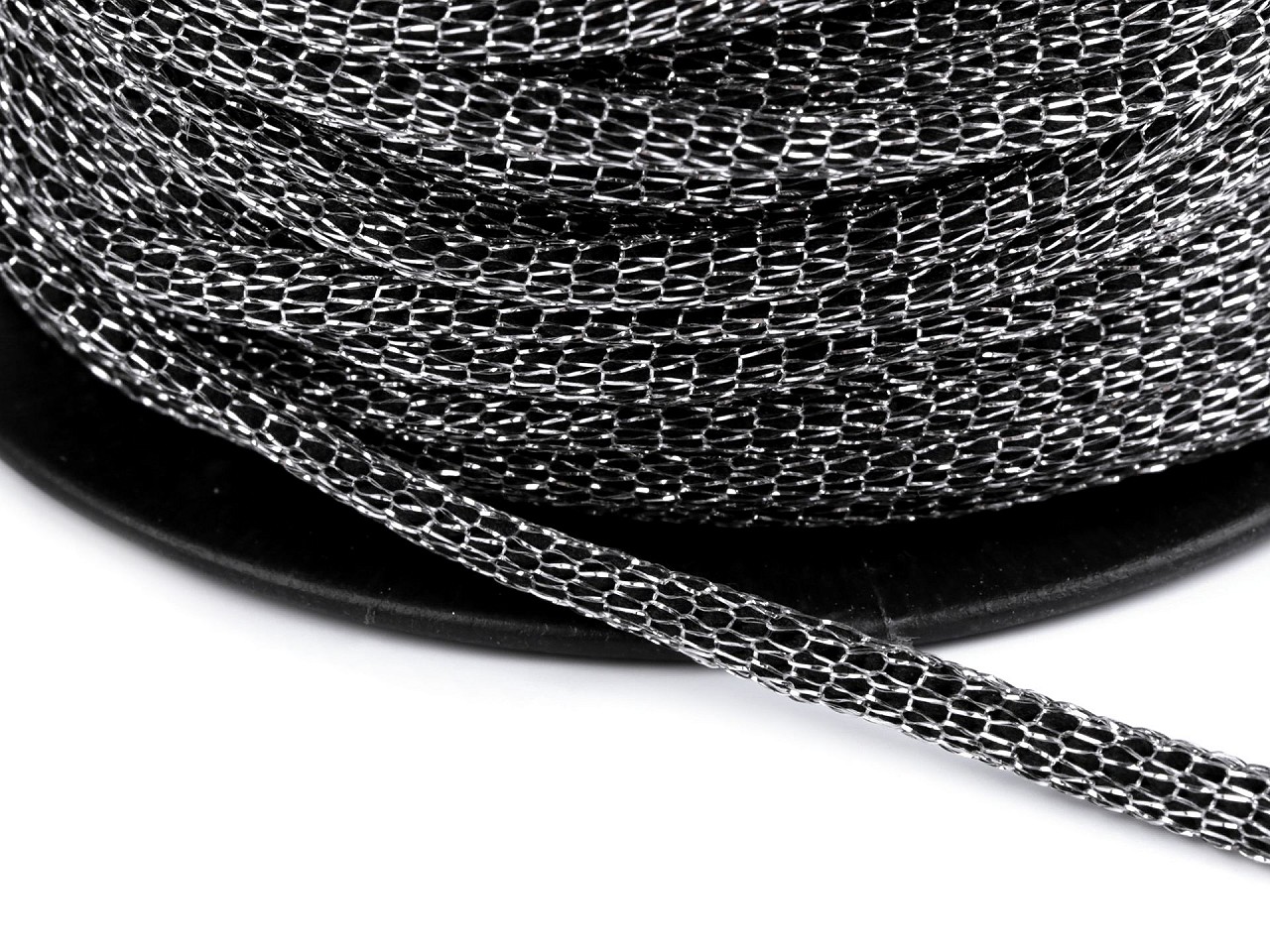 Textillux.sk - produkt Odevná a dekoračná šnúra s lurexom Ø6 mm - 2 čierna strieborná