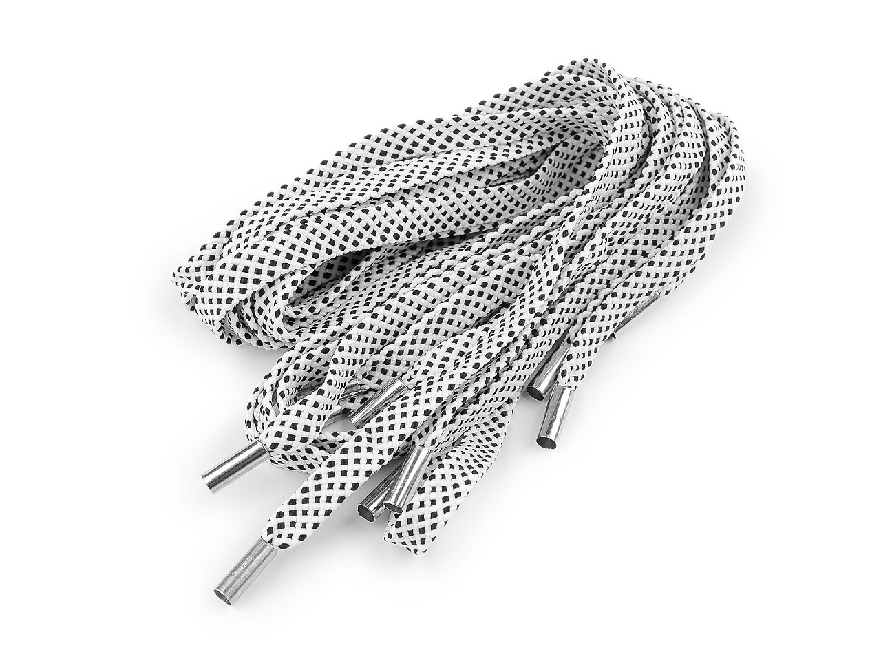 Textillux.sk - produkt Odevná šnúra s koncovkami do kapucní, dĺžka 135 cm - biela čierna