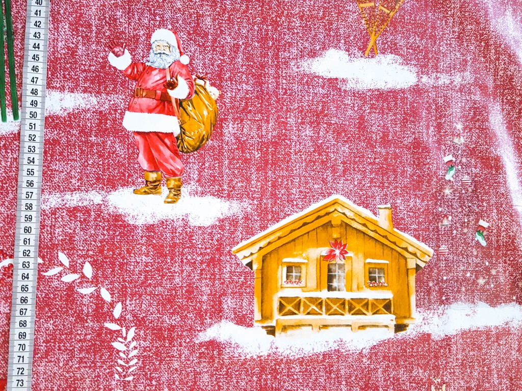 Textillux.sk - produkt Okrúhle PVC obrusy do interiéru a záhrady priemer 140 cm - 428 vianočná krajinka, červená