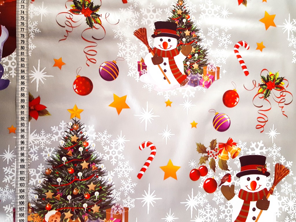 Textillux.sk - produkt Okrúhle PVC obrusy do interiéru a záhrady priemer 140 cm - 435 strieborné Vianoce