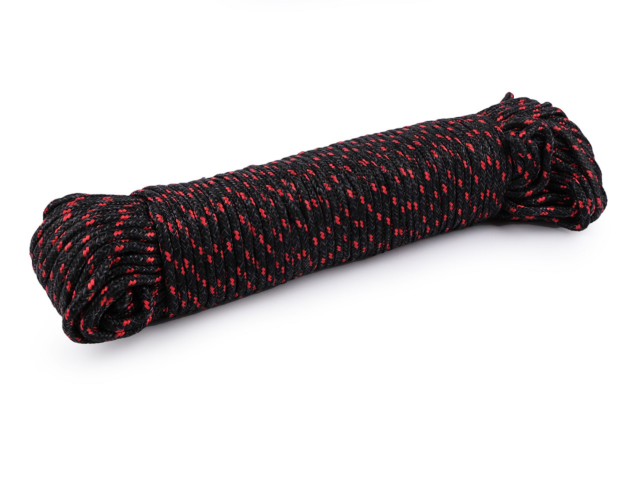 Textillux.sk - produkt Padáková šnúra / lano Ø5 mm - 4 čierna červená