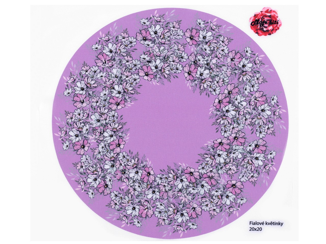 Textillux.sk - produkt Panel na kolovú sukňu pre bábiku - 13 fialová lila kvety