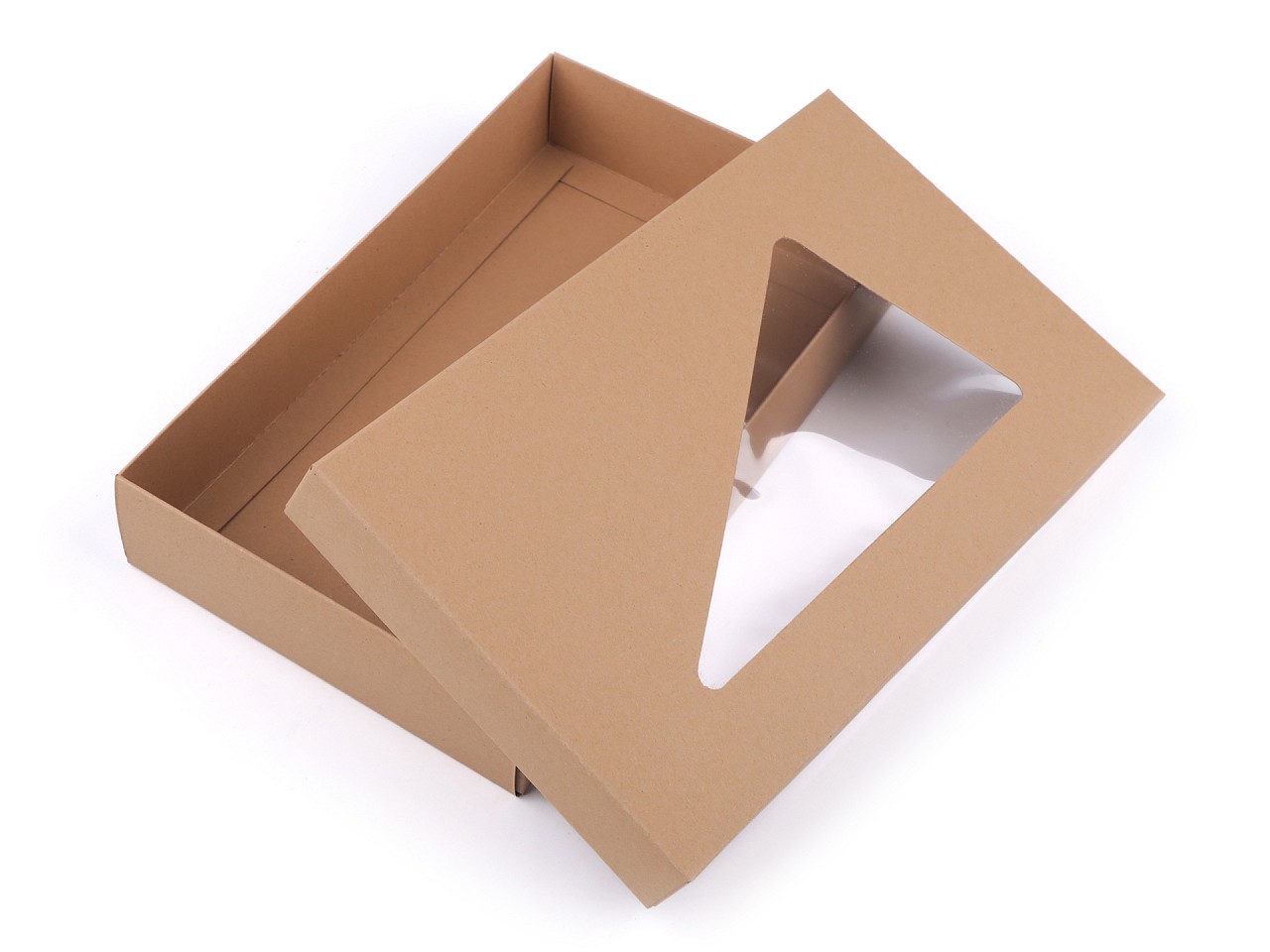 Textillux.sk - produkt Papierová krabica natural s priehľadom - hnedá prírodná