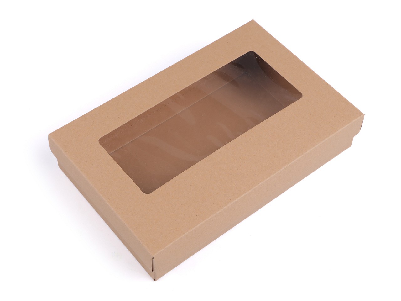 Textillux.sk - produkt Papierová krabica s priehľadom - 2 hnedá prírodná