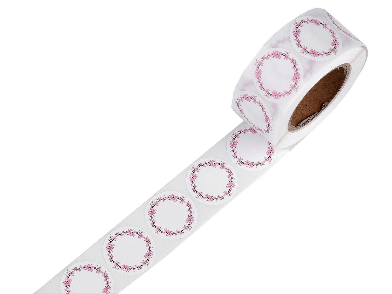 Textillux.sk - produkt Papierové samolepky Ø25 mm - 2 biela ružová