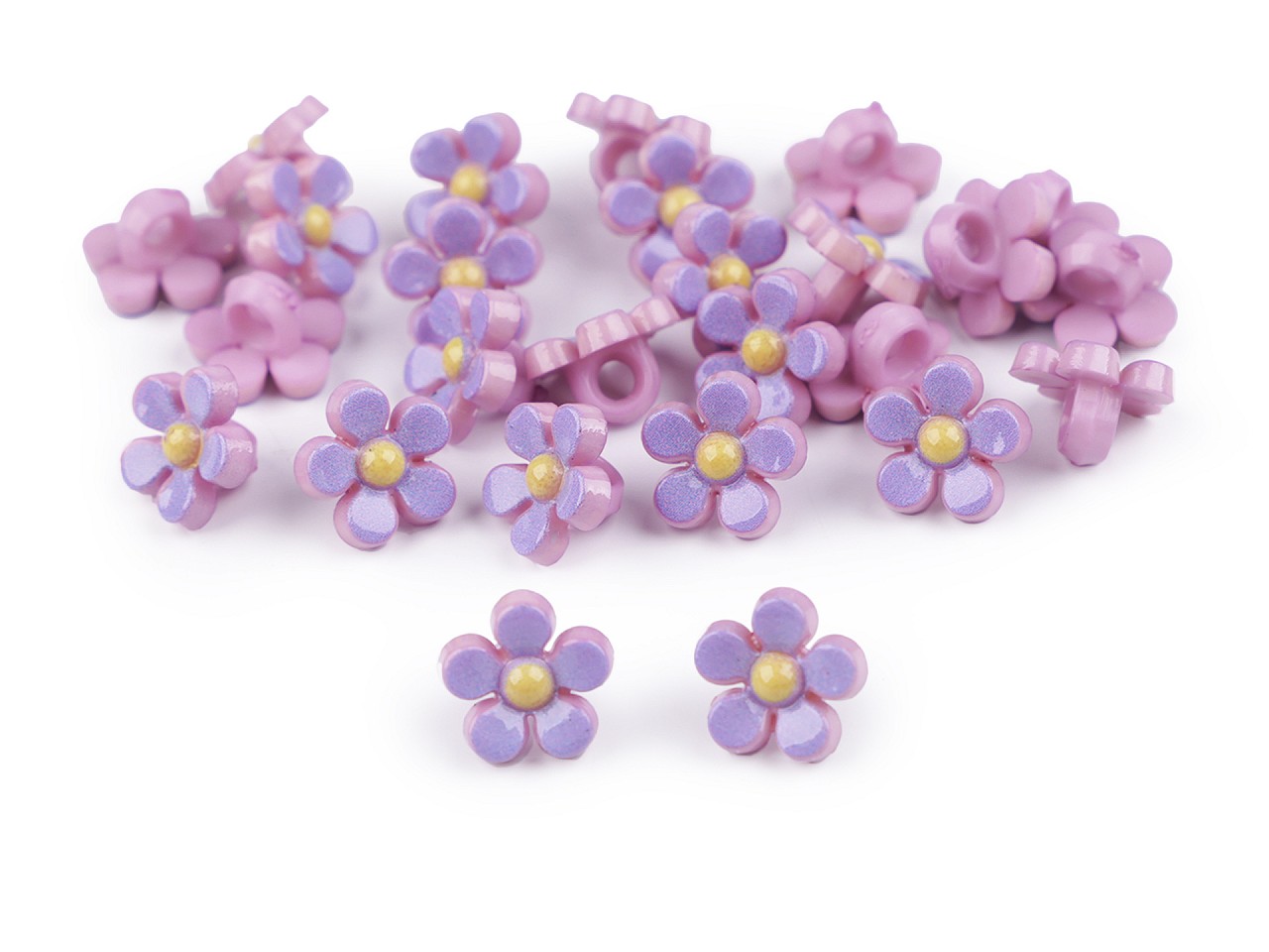 Textillux.sk - produkt Plastové gombíky / korálky kvet Ø11 mm - 4 fialová lila