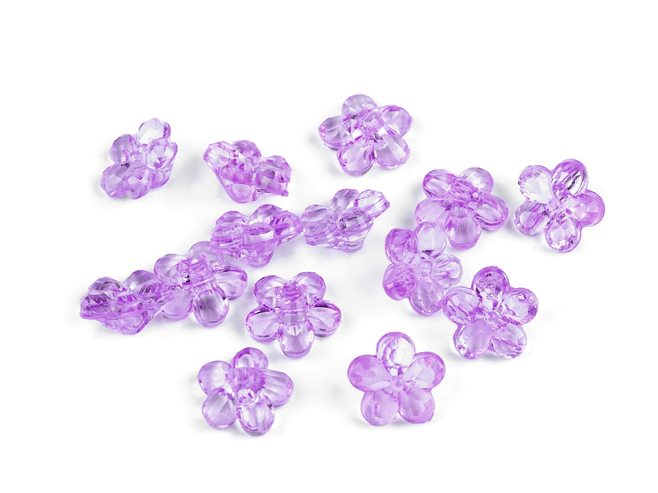 Textillux.sk - produkt Plastové gombíky / korálky kvet Ø12 mm - 3 fialová lila