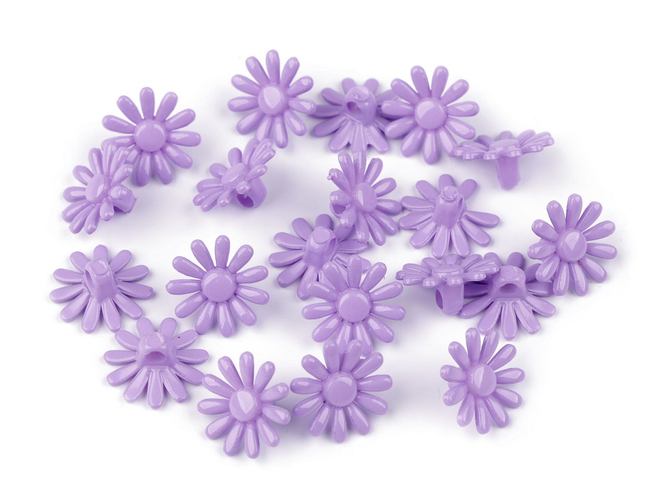 Textillux.sk - produkt Plastové gombíky / korálky kvet Ø15 mm - 4 fialová sv.