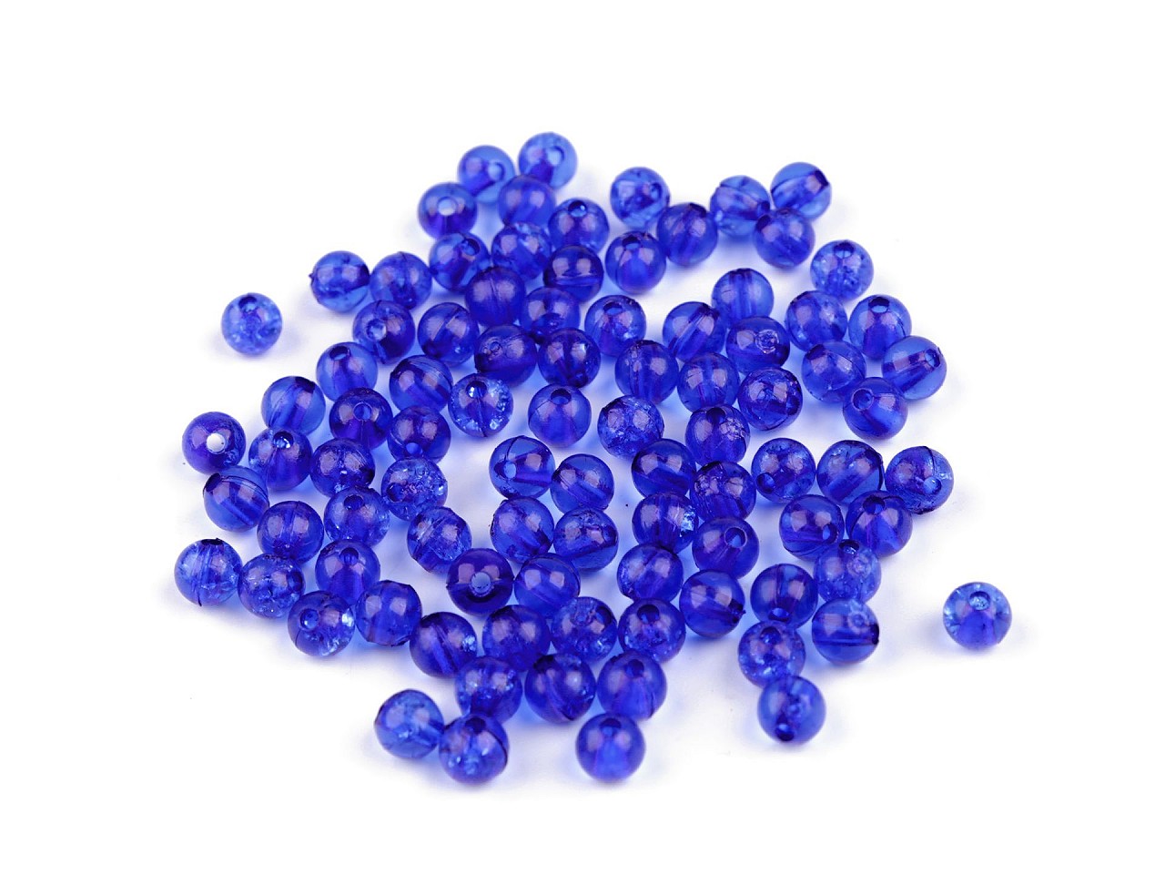 Textillux.sk - produkt Plastové koráliky kraklované Ø6 mm - 10 modrá královská