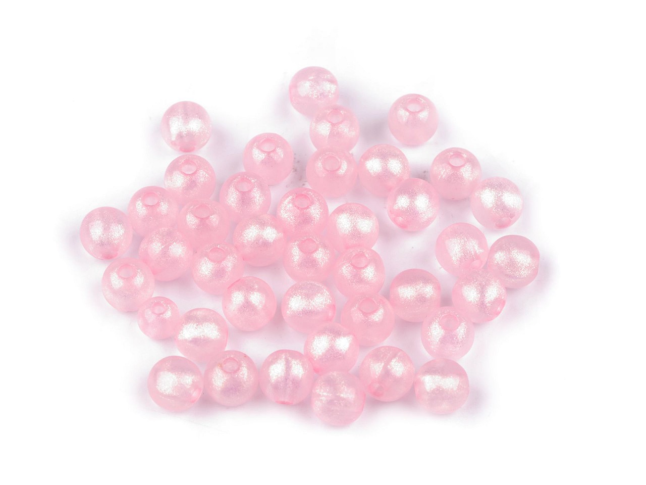 Textillux.sk - produkt Plastové koráliky perleťový AB frost efekt Ø10 mm - 2 ružová sv. AB