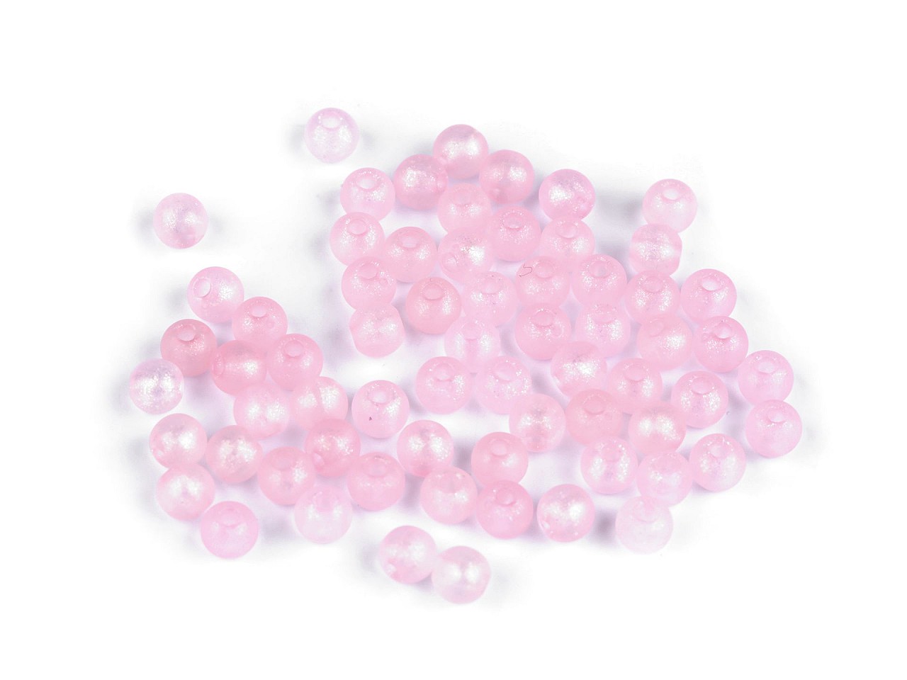 Textillux.sk - produkt Plastové koráliky perleťový AB frost efekt Ø6 mm - 2 ružová sv. AB