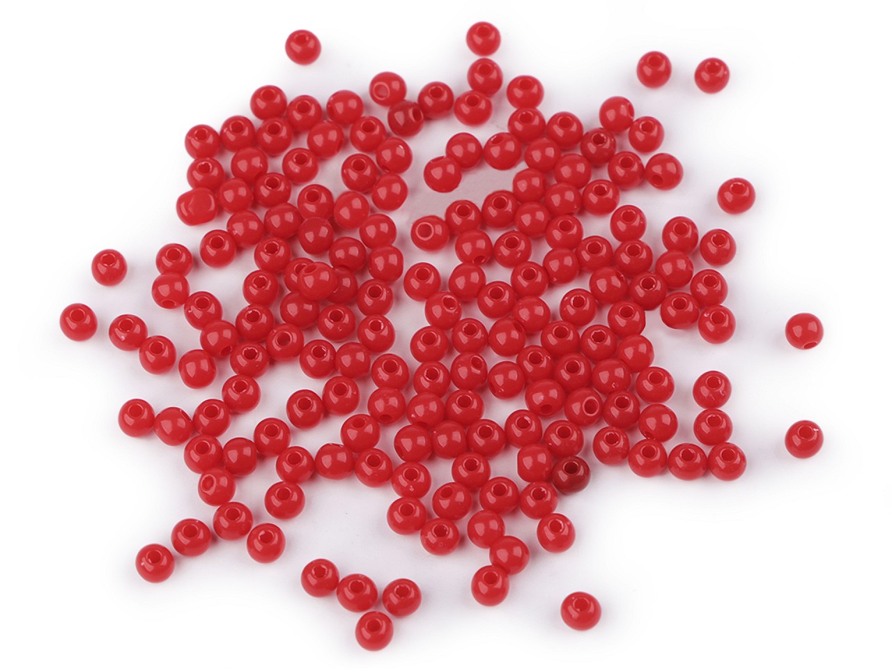 Textillux.sk - produkt Plastové korálky Color Ø4 mm - 4 červená