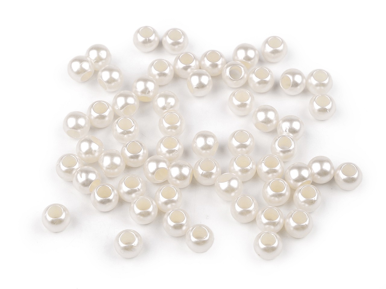Plastové perly s veľkým prievlakom / plavkové Ø8 mm