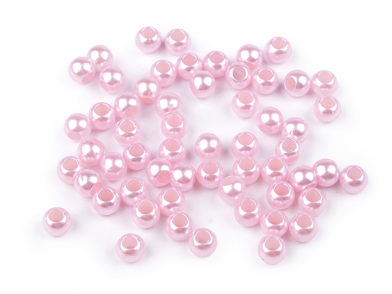 Textillux.sk - produkt Plastové perly s veľkým prievlakom / plavkové Ø8 mm - 2 ružová sv.