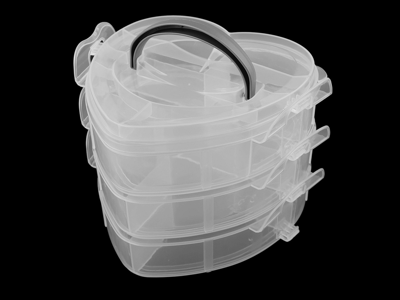 Textillux.sk - produkt Plastový box / kufrík srdce, rozkladací 3 poschodia