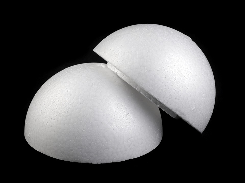 Polystyrénová guľa dvojdielna dutá Ø14,5 cm 2. akosť