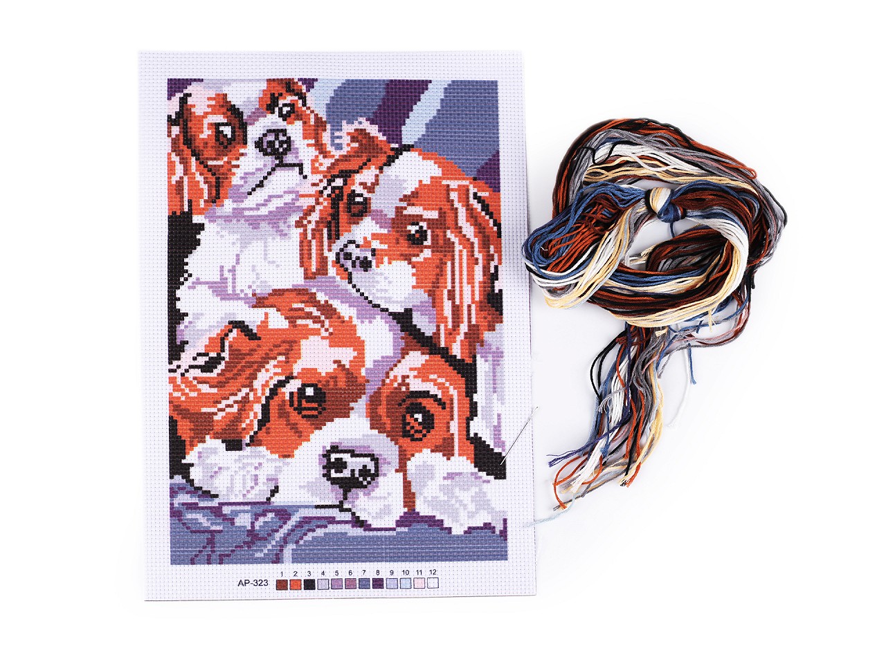 Textillux.sk - produkt Sada vyšívania - predloha, ihla, mouline - 2 viď obrázok psík