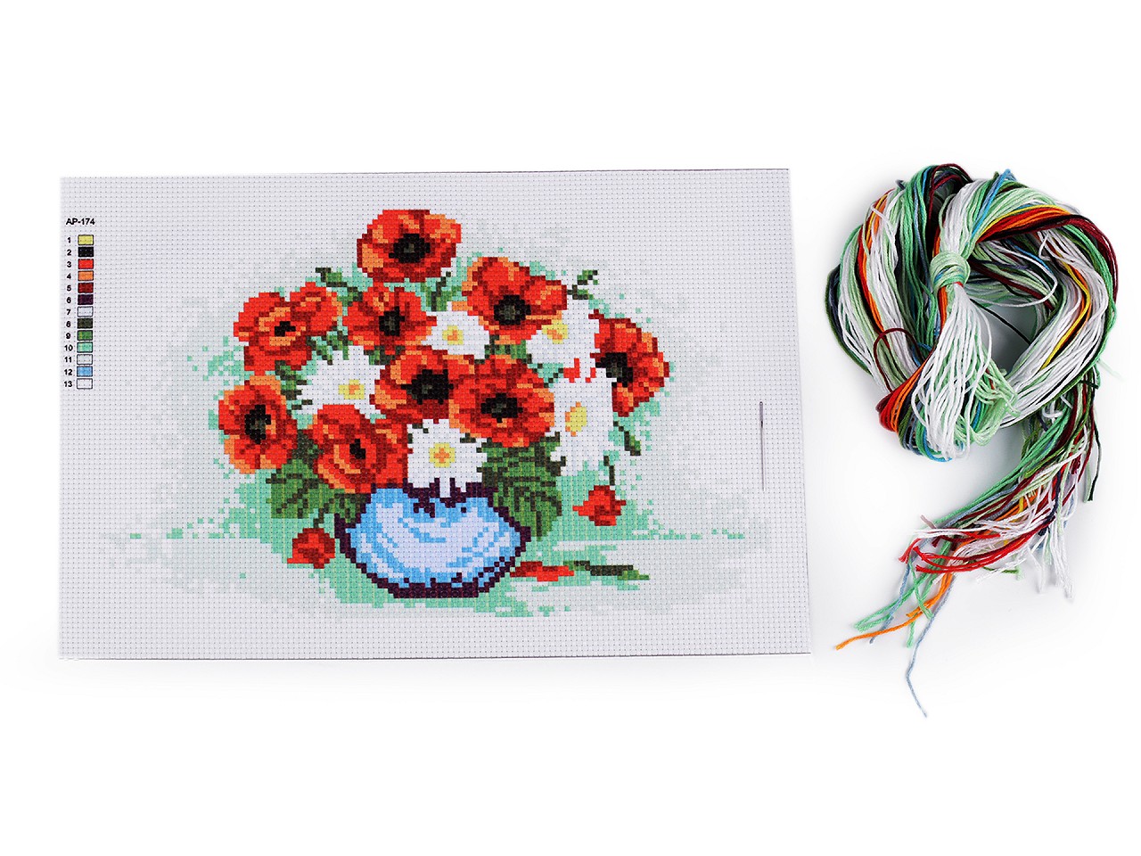 Textillux.sk - produkt Sada vyšívania - predloha, ihla, mouline - 7 viď obrázok kvety