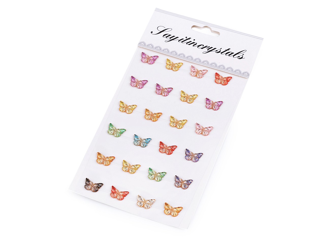 Textillux.sk - produkt Samolepiace motýliky na lepiacom prúžku - mix náhodný