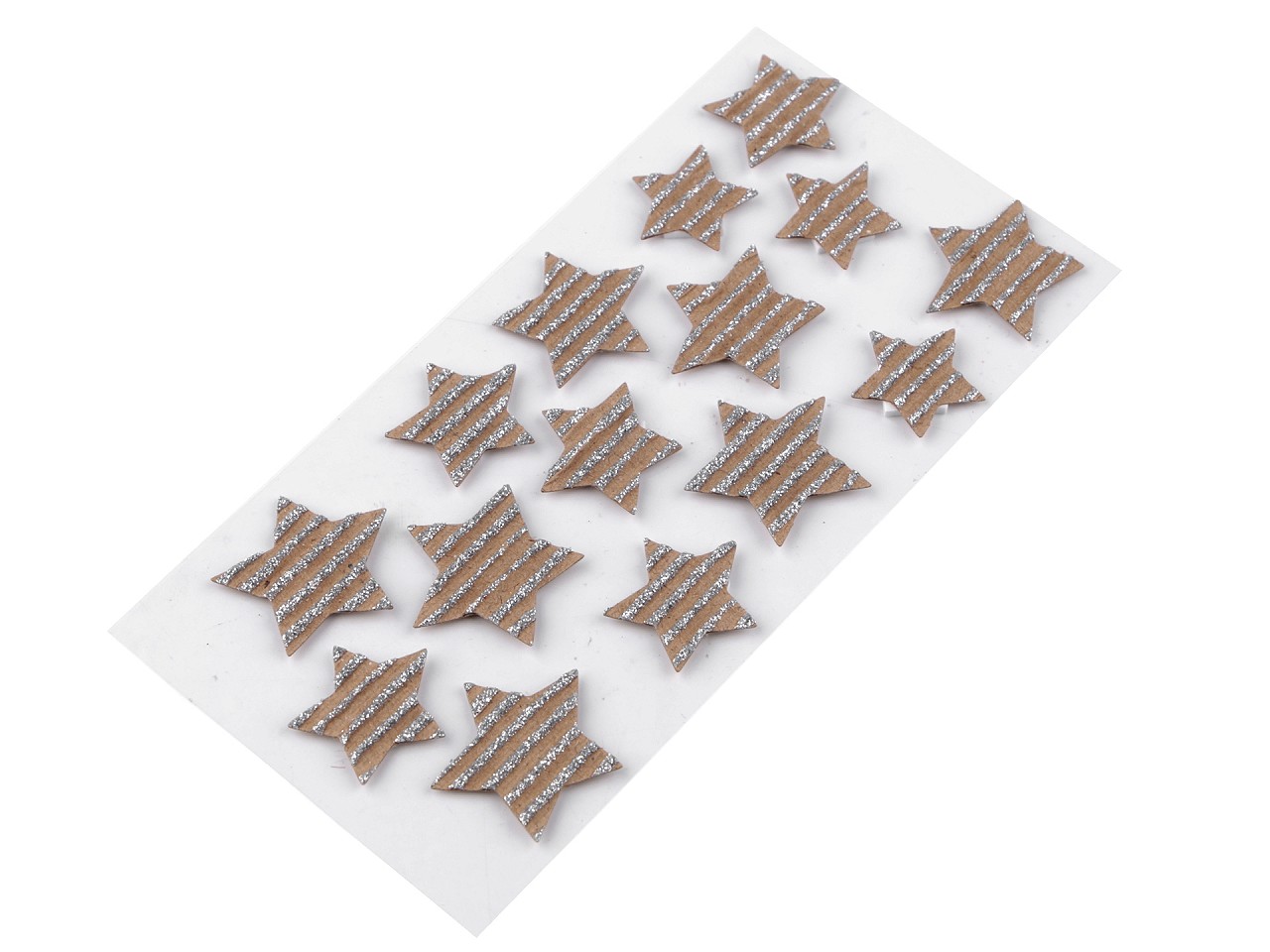 Textillux.sk - produkt Samolepky papierové hviezdy - 1 hnedá prírodná strieborná