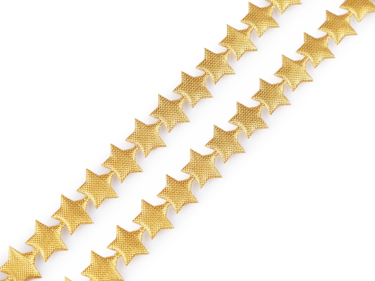 Textillux.sk - produkt Saténový prámik šírka 15 mm hviezda metalická vianočná - 2 zlatá