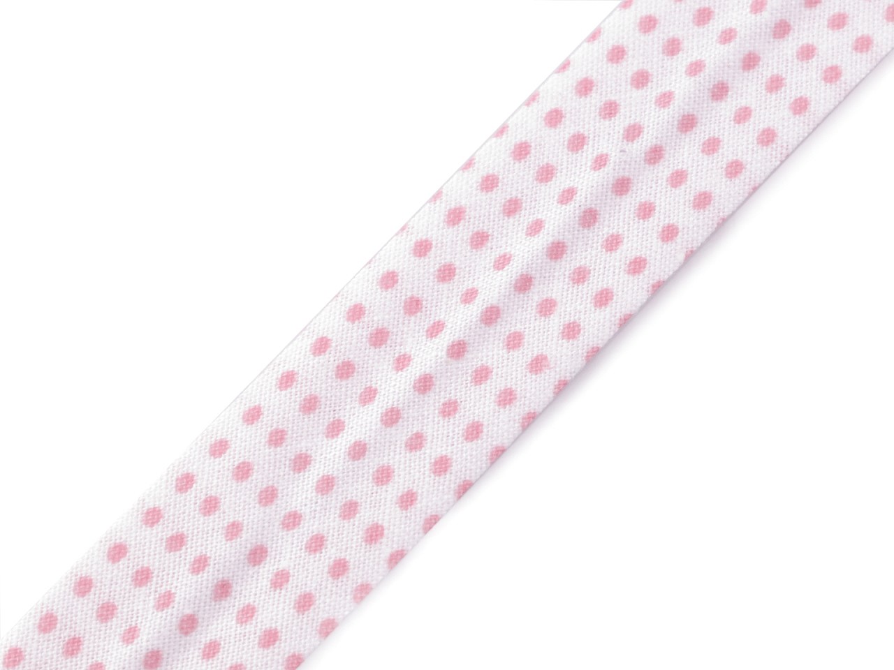Textillux.sk - produkt Šikmý prúžok bavlnený bodka, káro, hviezdy šírka 20 mm zažehlený - 860253/1 ružová sv. bodky