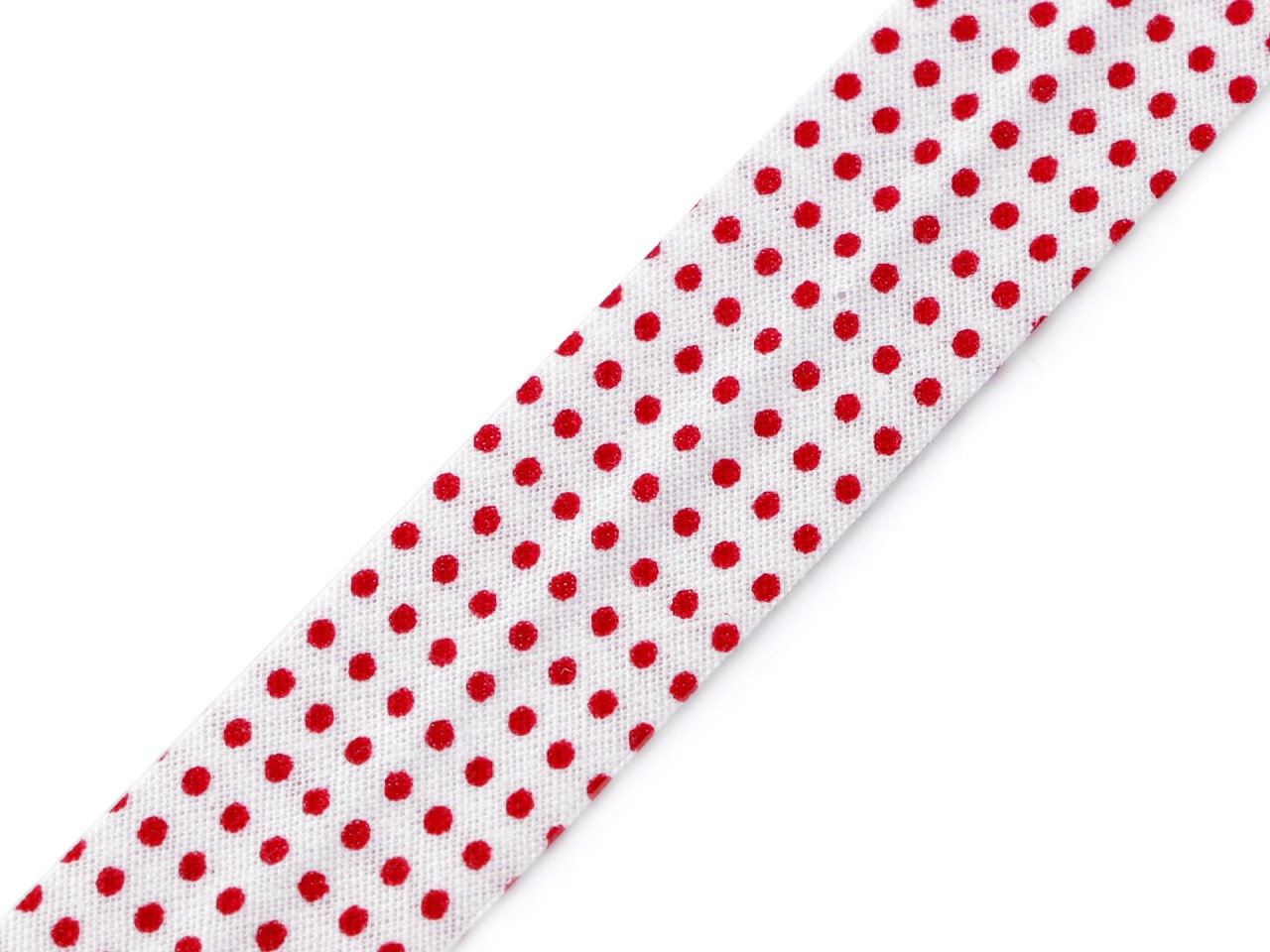 Textillux.sk - produkt Šikmý prúžok bavlnený bodka, káro, hviezdy šírka 20 mm zažehlený - 860253/2 červená bodky
