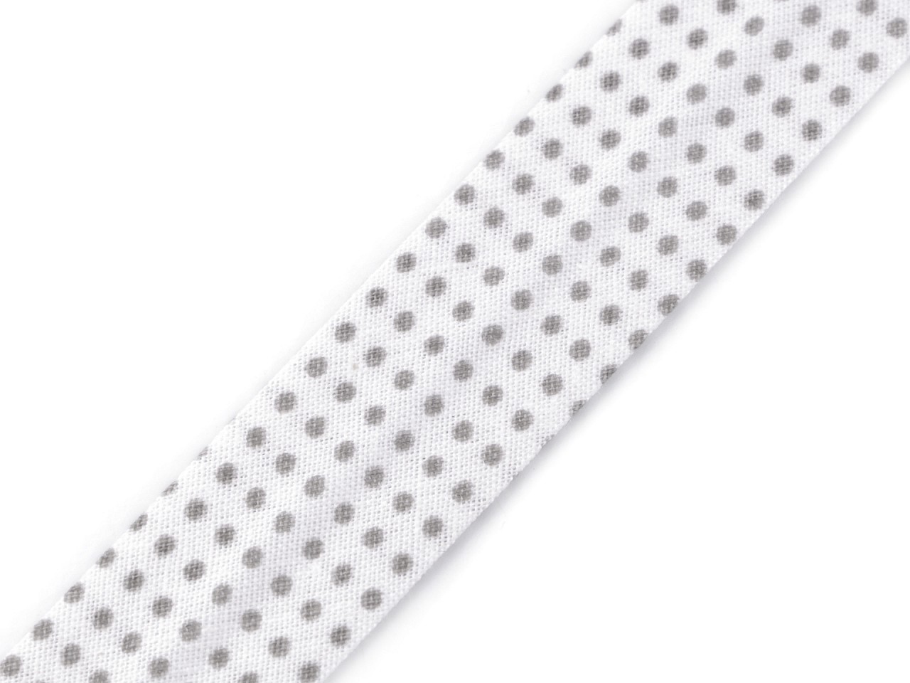 Textillux.sk - produkt Šikmý prúžok bavlnený bodka, káro, hviezdy šírka 20 mm zažehlený - 860253/6 šedá bodky