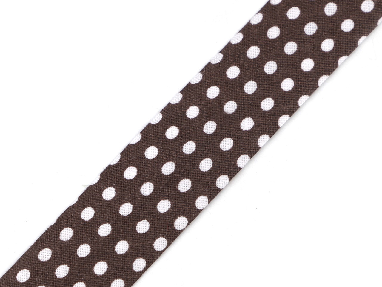 Textillux.sk - produkt Šikmý prúžok bavlnený bodka, káro, hviezdy šírka 20 mm zažehlený - 380798/14 hnedá bodky